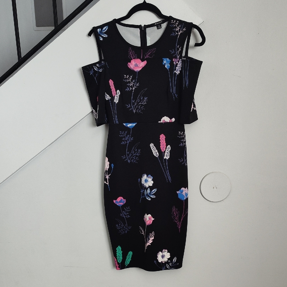 Chic Black Floral Midi Dress